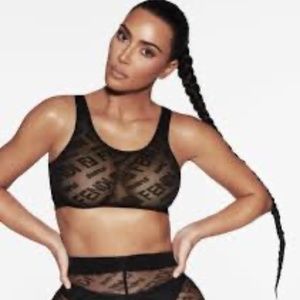 Fend x Skims Bralette, Black, Sz Small